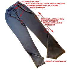 pantaloni incontinenza apribili con cerniere laterali