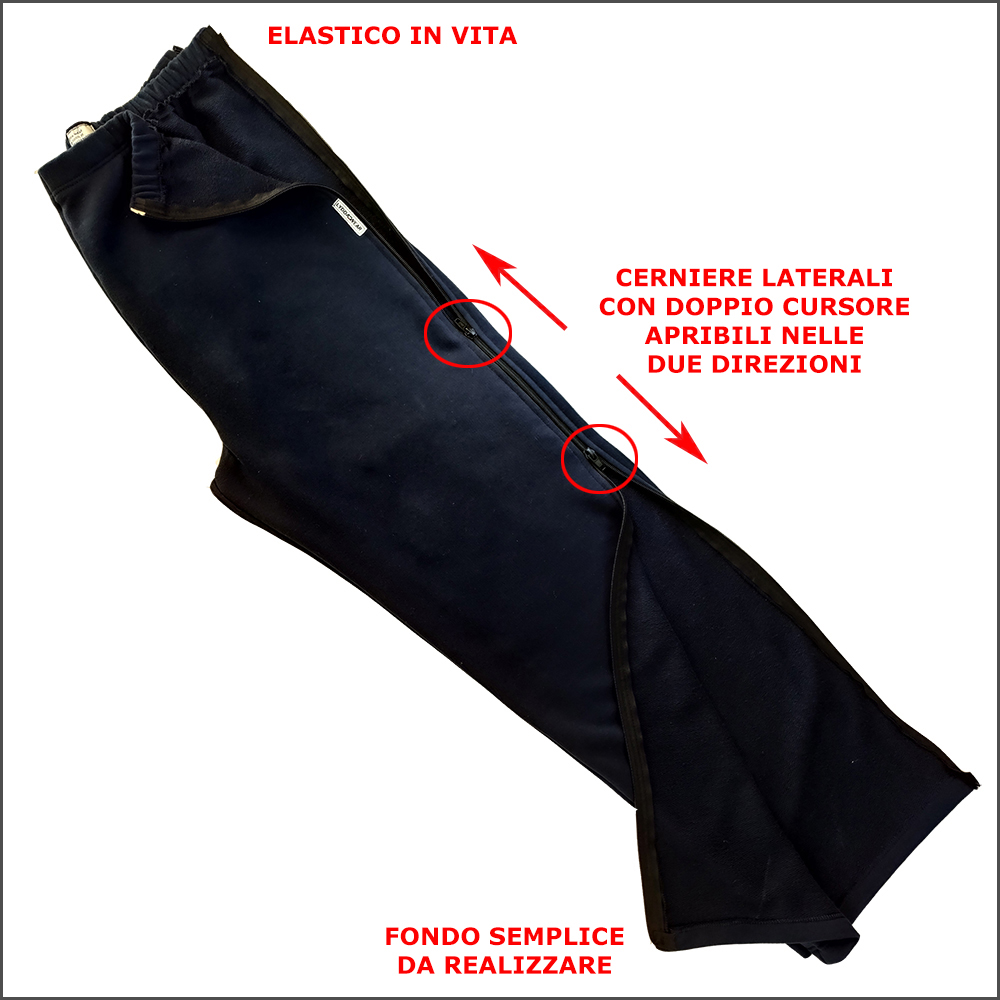 pantaloni incontinenza apribili con cerniere laterali